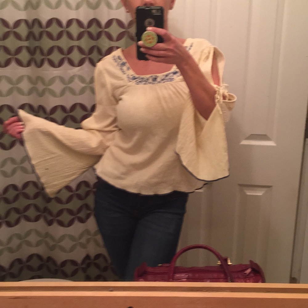 Hippie/festival top.  Tie sleeves.  Small